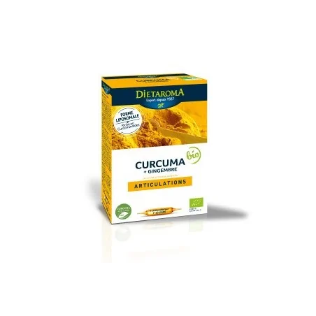 DIETAROMA CURCUMA + GINGEMBRE BIO 20 Ampoules – Couleur naturelle et soin éclatant