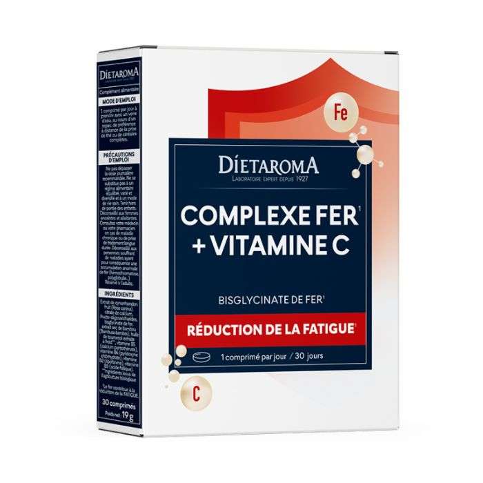 DIETAROMA COMPLEXE FER + VITAMINE C 30 GELULES – Couleur naturelle et soin éclatant