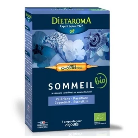 Dietaroma SOMMEIL BIO (Valériane, Passiflore, Coquilicot, Escholtzia) 20 Ampoules – Couleur naturelle et soin éclatant