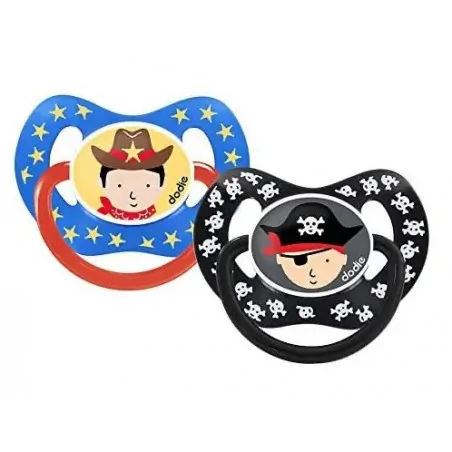 DODIE Sucette Physiologique +18 Silicone DUO 50 cowboy et pirate – Couleur naturelle et soin éclatant
