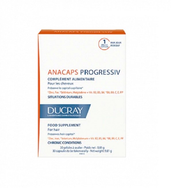 DUCRAY ANACAPS PROGRESSIV ANTICHUTE PROGRESSIVE 30 CAPSULES â Couleur naturelle et soin Ă©clatant