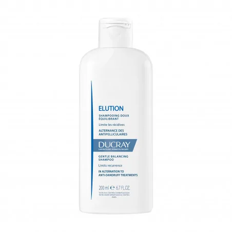 Ducray — Shampooing doux équilibrant — Shampoing doux antipelliculaire — ELUTION 200 ml – Couleur naturelle et soin éclatant