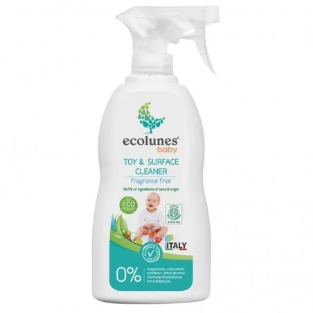 ECOLUNES SPRAY NETTOYANT JOUETS ET SURFACES POUR BÉBÉ ÉCOLOGIQUE ET HYPOALLERGÉNIQUE – 300 ML