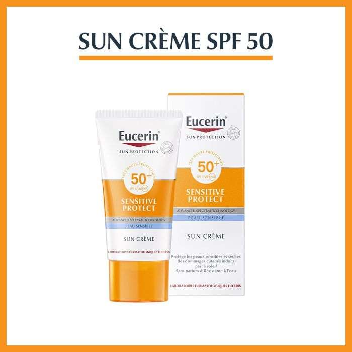 EUCERIN SUN SENSITIVE PROTECT CREME SPF50+ 50 ML – Couleur naturelle et soin éclatant