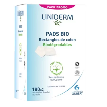 GILBERT PADS BIO 180 RECTANGLES DE COTON 8X10CM – Couleur naturelle et soin éclatant