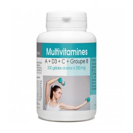 Gph diffusion MULTIVITAMINES A + D3 + C + GROUPE B 100 gélules – Couleur naturelle et soin éclatant
