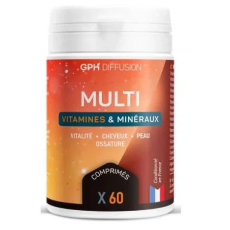 GPH DIFFUSION MULTIVITAMINES ET MINÉRAUX 60 comprimes – Couleur naturelle et soin éclatant