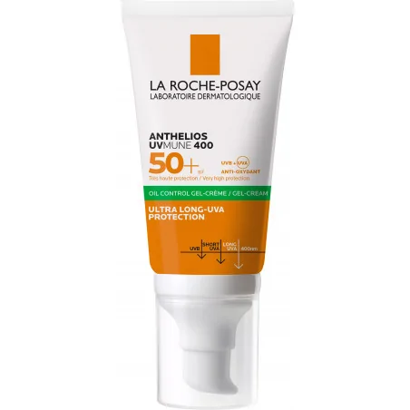 LA ROCHE POSAY ANTHELIOS UVMUNE 400 GEL CREME OIL CONTROL INVISIVLE 50 ML – Couleur naturelle et soin éclatant