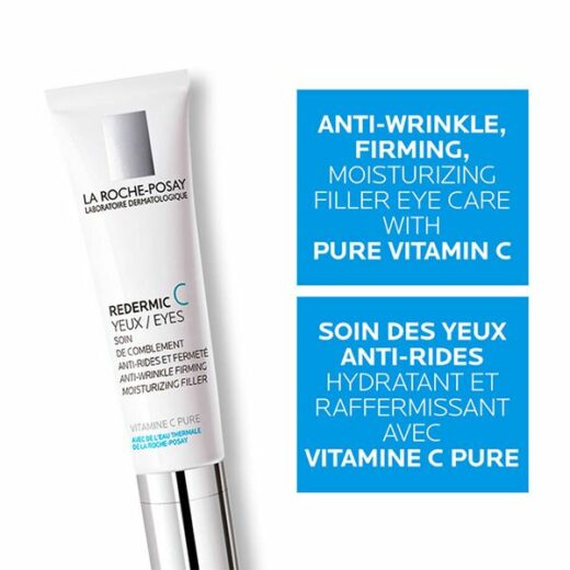 La Roche-Posay Redermic C Yeux Soin Anti-Rides Peau Sensible | 15ml – Couleur naturelle et soin éclatant