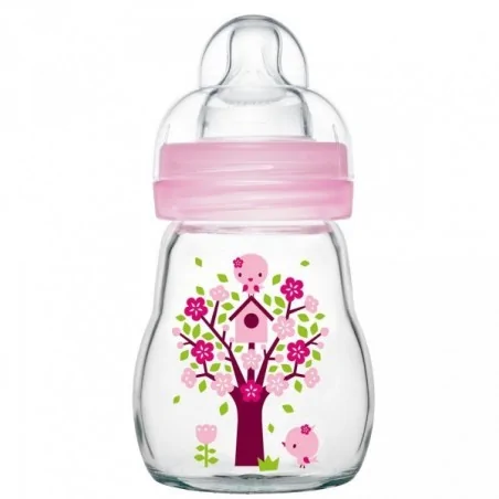 MAM BIBERON EN VERRE FEEL GOOD 1ER AGE ROSE 170ML