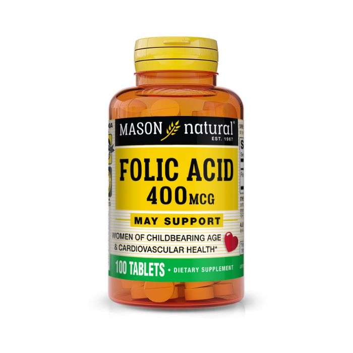 MASON NATURAL FOLIC ACID 400MCG 100 TABLETS – Couleur naturelle et soin éclatant