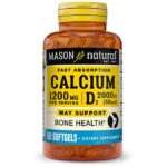 MASON NATURAL FAST ABSORPTION CALCIUM 1200 MG D3 2000 IU 60 SOFTGELS – Couleur naturelle et soin éclatant