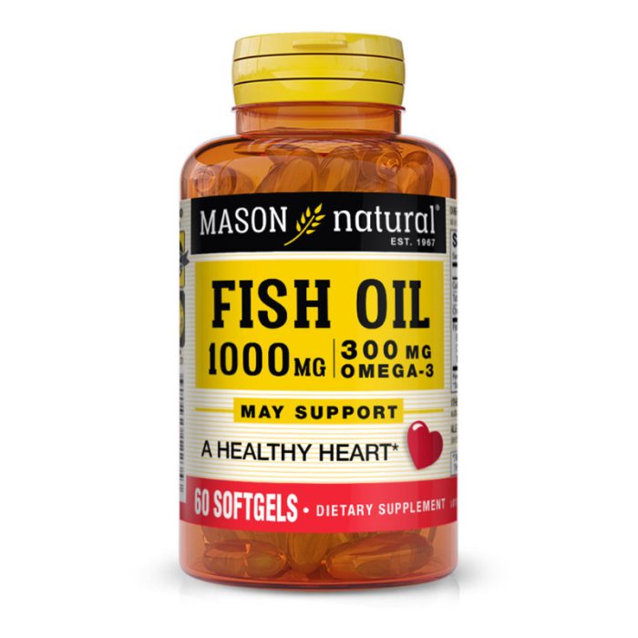 MASON NATURAL HUILE DE POISSON 1000 MG OMEGA 3 300 MG 60 GELULES – Couleur naturelle et soin éclatant