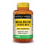 MASON NATURAL MEGA BIOTIN 10000 MCG 50 GELULES – Couleur naturelle et soin éclatant