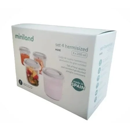 MINILAND BABY SET 4 POTS DE CONSERVATION MINT 200ML - 89520