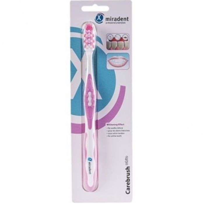 MIRADENT CARE BRUSH BROSSE A DENTS ECLAIRCISSANTE ROSE