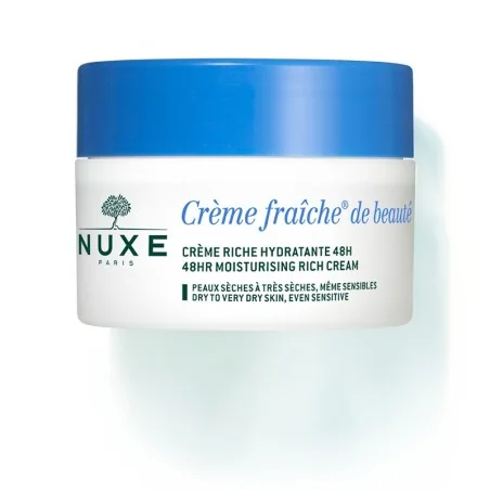 NUXE CREME FRAICHE DE BEAUTE ENRICHIE CREME RICHE HYDRATANTE ET APAISANTE 24H 50ML - Peaux Sèches Et Très Sèches – Couleur naturelle et soin éclatant