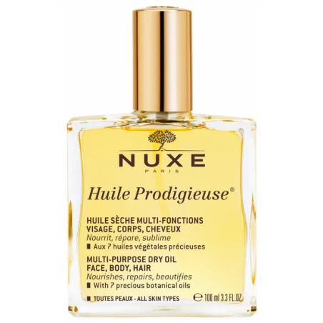 NUXE HUILE PRODIGIEUSE 100ml Soin Multi-Fonctions - Visage, Corps, Cheveux – Couleur naturelle et soin éclatant