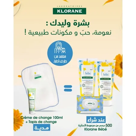 PACK Klorane BEBE Achete + Creme de change 100ml et tapis de change Offerts