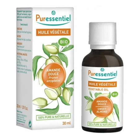 PURESSENTIEL HUILE VÉGÉTALE AMANDE DOUCE BIO 30 ML