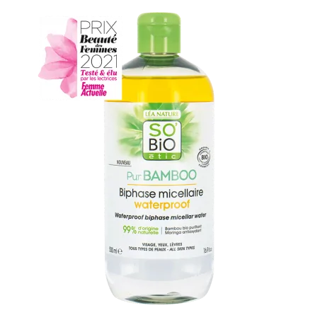 SO BIO BIPHASE MICELLAIRE WATERPROOF BAMBOO 500 ML