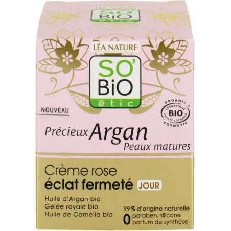 SO BIO CRÈME ROSE ECLAT FERMETÉ JOUR ARGAN 50 ML