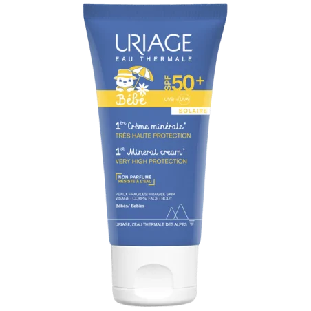 Uriage BÉBÉ 1ÈRE CRÈME MINÉRALE SPF50+ 50ML – Couleur naturelle et soin éclatant