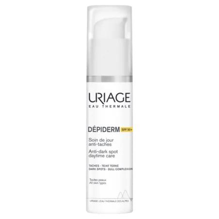 URIAGE DEPIDERM SPF 50 30ml Soin De Jour Haute Protection Anti-Taches Brunes – Couleur naturelle et soin éclatant