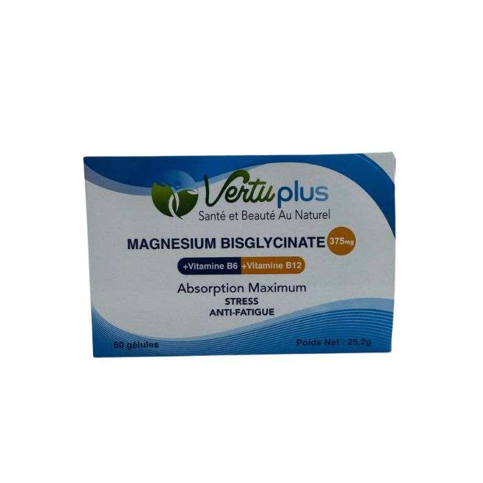 VERTUPLUS MAGNESIUM BISGLYCINATE 375MG 60 GELULES – Couleur naturelle et soin éclatant