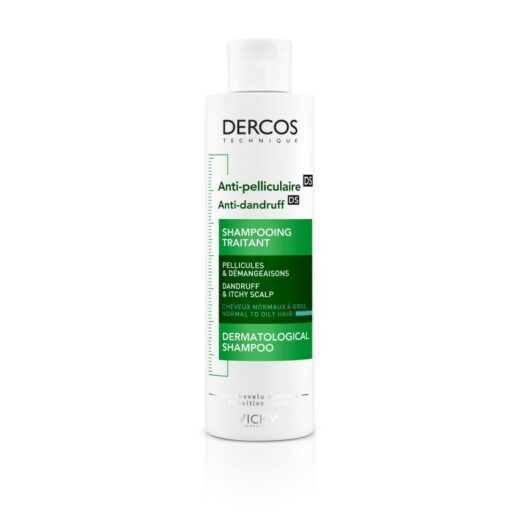 Vichy Dercos Shampoing Traitant Anti-Pelliculaire Cheveux Normaux à Gras 200ml – Couleur naturelle et soin éclatant