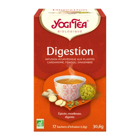 YOGI TEA Digestion 17x2g (cardamome, fenouil, coriandre, gingembre) â Couleur naturelle et soin Ă©clatant