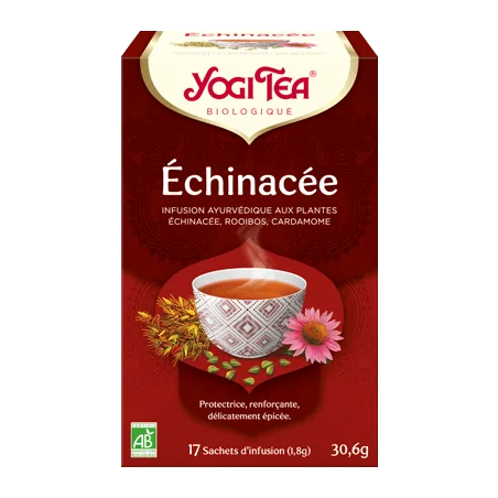 YOGI TEA Echinacea 17x2g (Cannelle, Ă©chinacĂ©a, fenouil, vanille) â Couleur naturelle et soin Ă©clatant